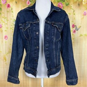LEVIS Trucker Dark Denim Jean Jacket Size S